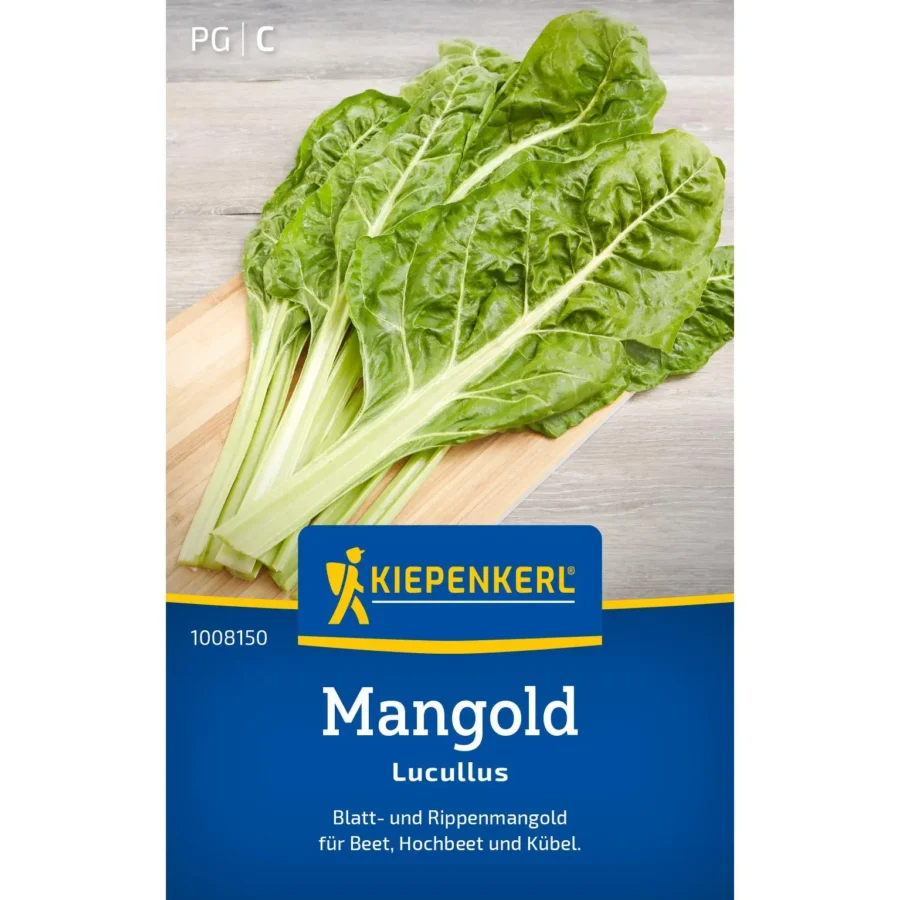 Kiepenkerl Mangold Lucullus-Saatgut, ideal für aromatischen Gartenanbau, 1 Portion, robust und reichhaltig.