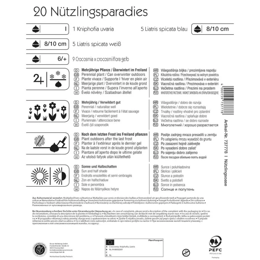 Kiepenkerl Nützlingsparadies-2, naturnahes Insektenhotel für Gartenbesitzer, fördert die biologische Vielfalt und hilft bei der Bestäubung.