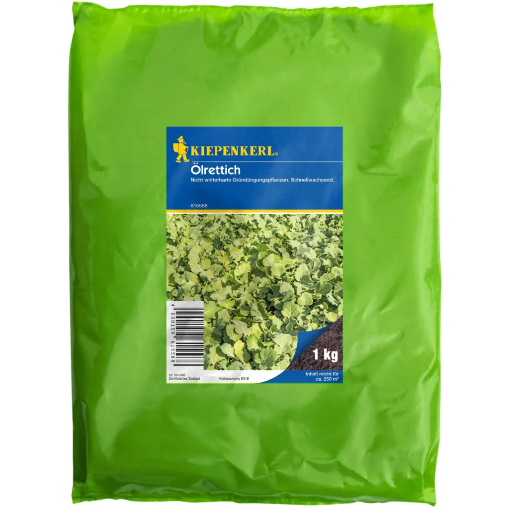 Kiepenkerl Ölrettich 1 kg, nährstoffreich und ideal für selbstgezüchtete Gemüse, sorgt für aromatische Ernte.