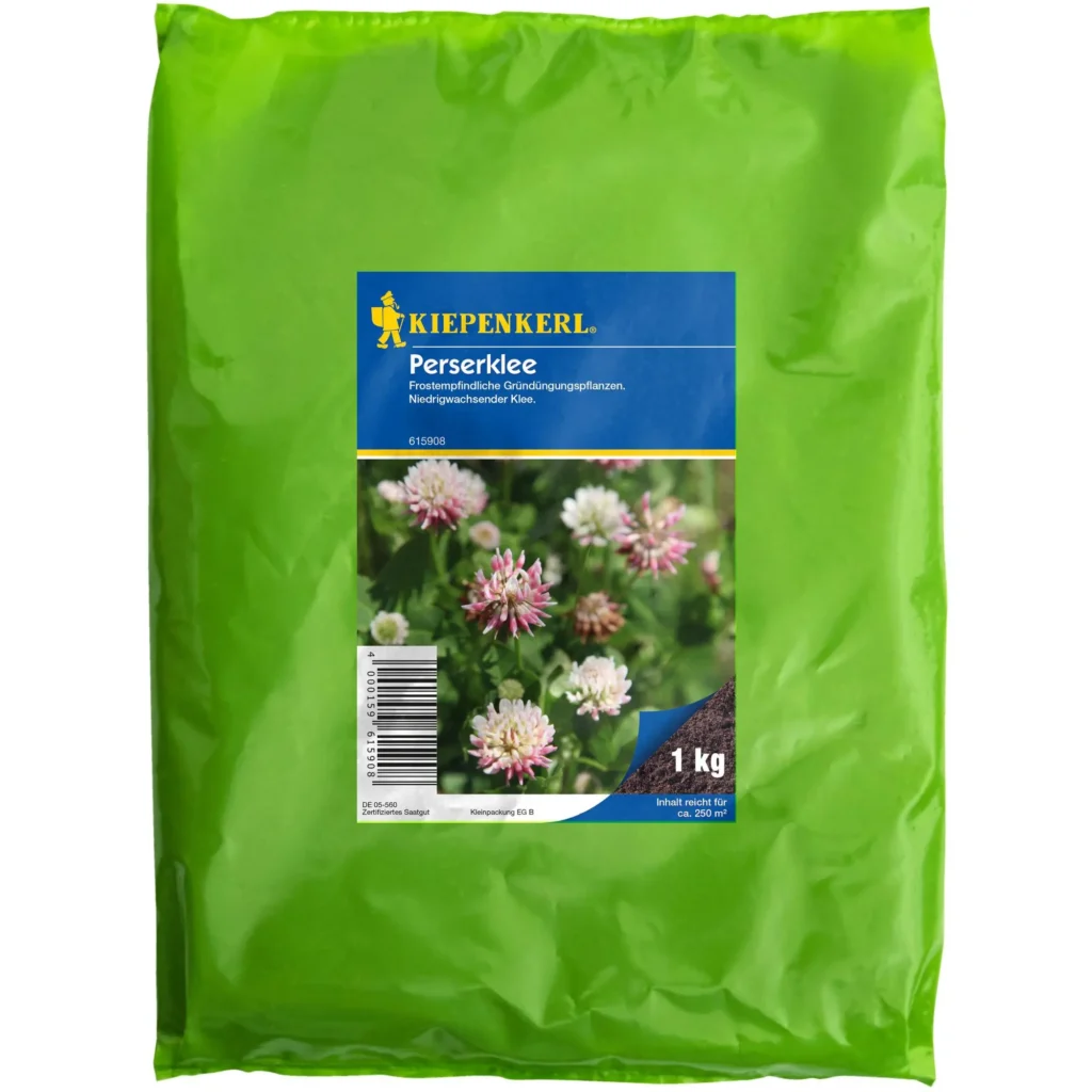 Kiepenkerl Perserklee 1 kg, ideal für gesundes Wachstum von Salat und Kräutern, reich an Nährstoffen, perfekt für Garten und Balkon.