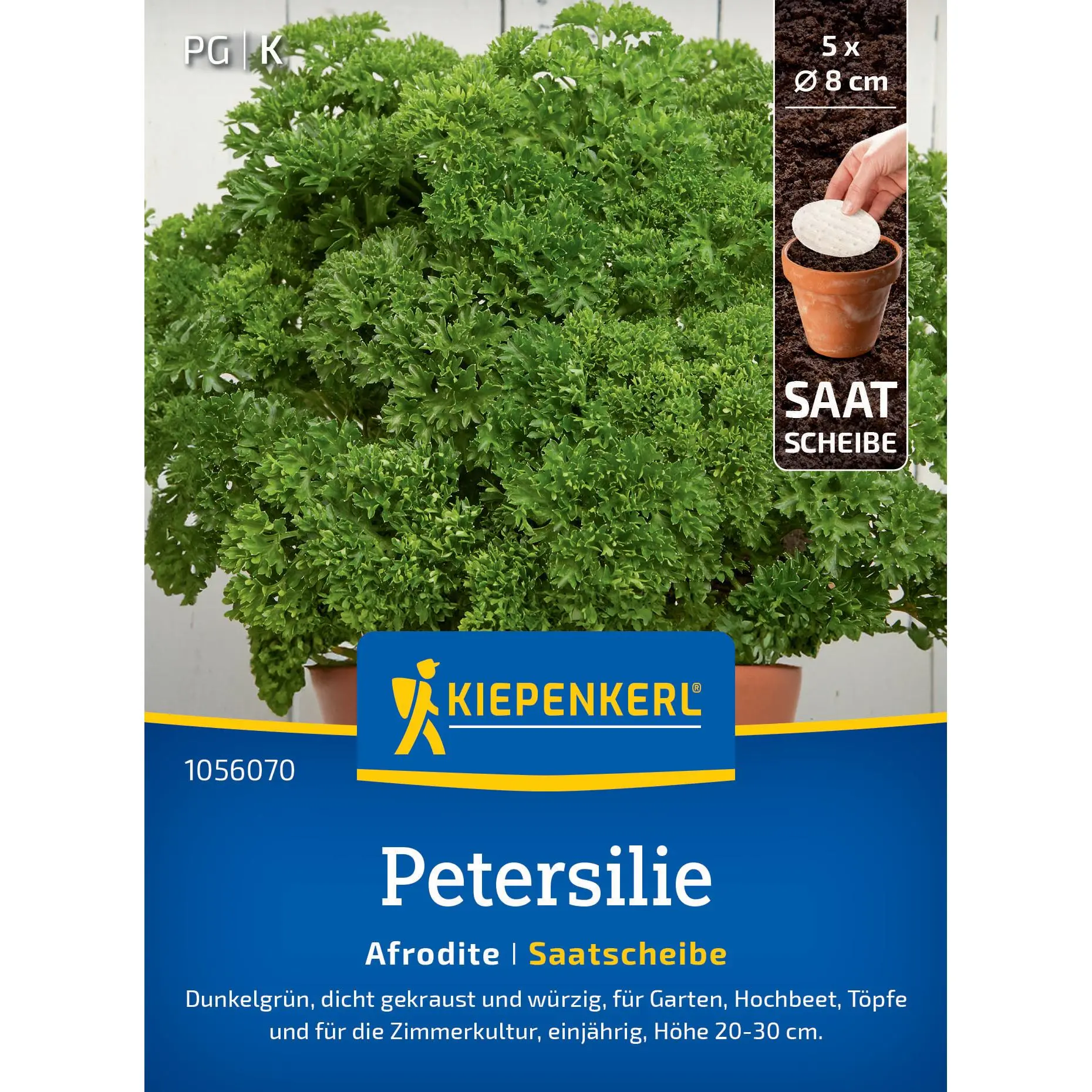 Petersiliensamen Afrodite 1 Kiepenkerl Petersilie Afrodite Saatscheibe, ideal für einfache Anzucht von frischer Petersilie, 100% organisch, perfekt für Garten und Balkon.