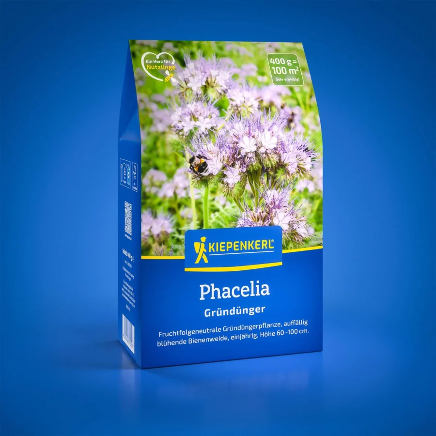Kiepenkerl Phacelia-Samen, 0,4 kg, ideal zur Bodenverbesserung und als Bienenweide für nachhaltige Gärten.