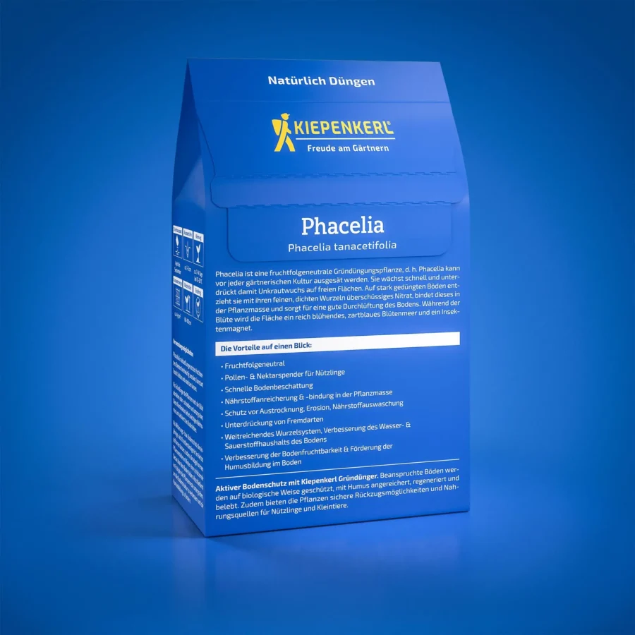 Kiepenkerl Phacelia-Samen, 0,4 kg, ideal für bienenfreundliche Gartenprojekte und Bodenverbesserung.