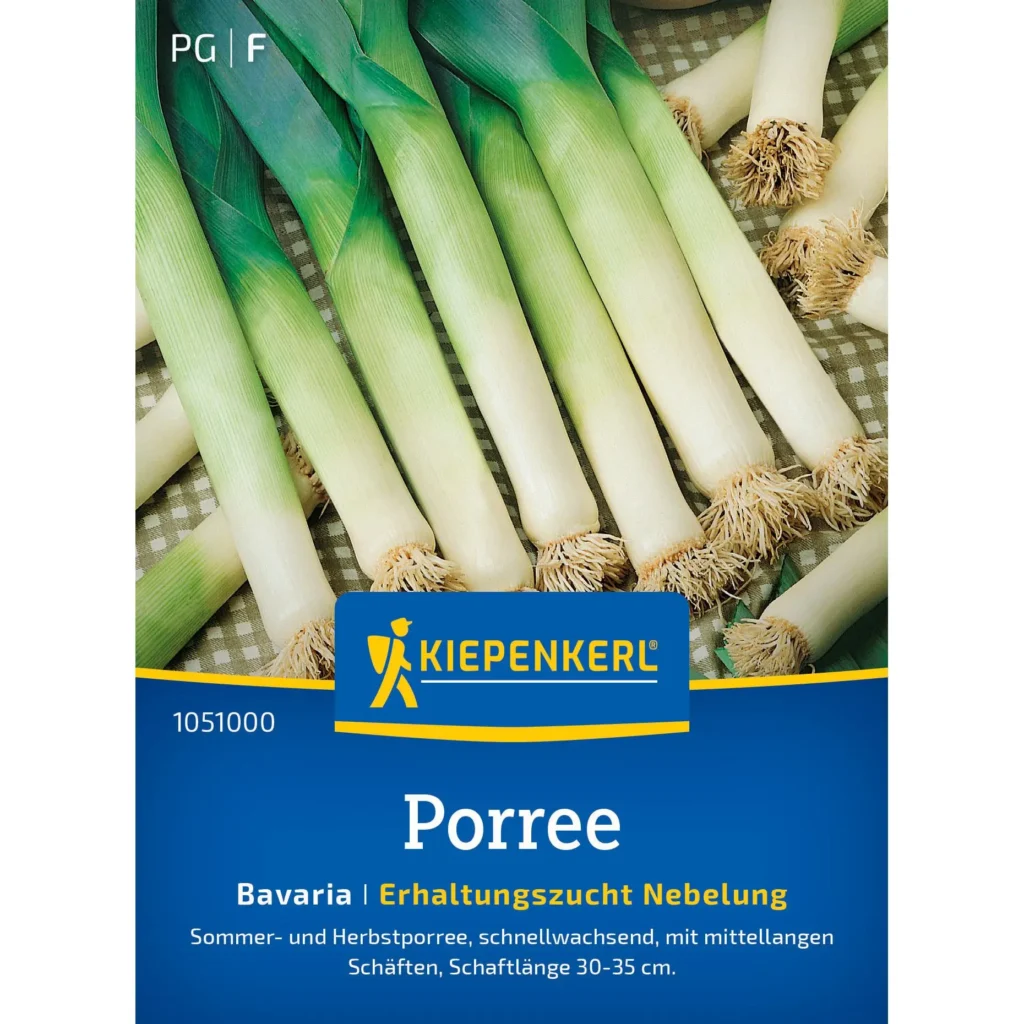Kiepenkerl Porree Bavaria, hochwertiger, resistenter Porree-Saatgut, ideal für gesunde Ernten im Gemüsebeet.