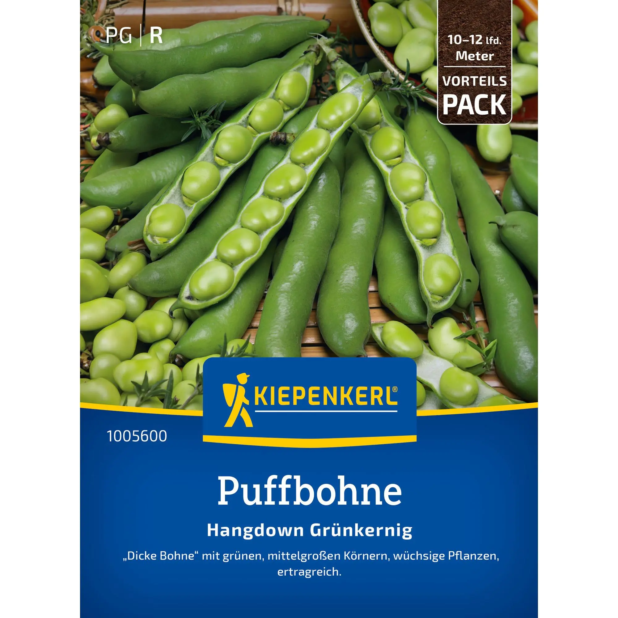 Puffbohnensamen Hangdown Grünkernig 1 Kiepenkerl Puffbohnensamen Hangdown grünkernig, ideal für reichhaltige Erträge im Garten, robust und schmackhaft, 250 Gramm.