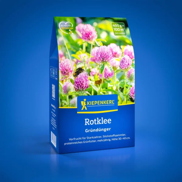 Kiepenkerl Rotklee-Saatgut, 0,4 kg, ideal für nährstoffreiche Böden und als Futterpflanze für Bienen und Nützlinge.