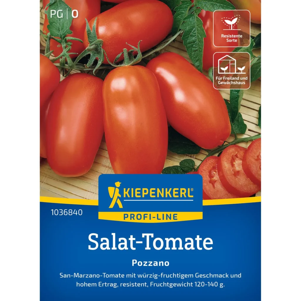 Kiepenkerl Salat-Tomate Pozzano F1, ertragreiche und robuste Pflanze, ideal für volle Leistung im eigenen Garten.
