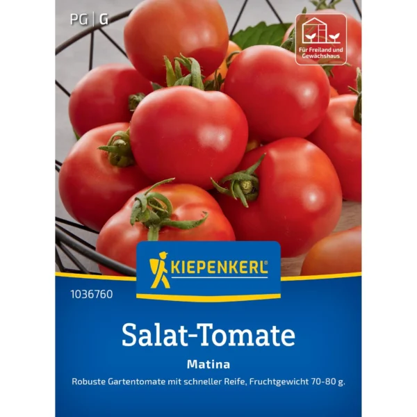 Kiepenkerl Salat-Tomatensamen Matina, fruchtige, aromatische Tomaten für den Garten, ertragreich und robust, ideal für frische Salate.