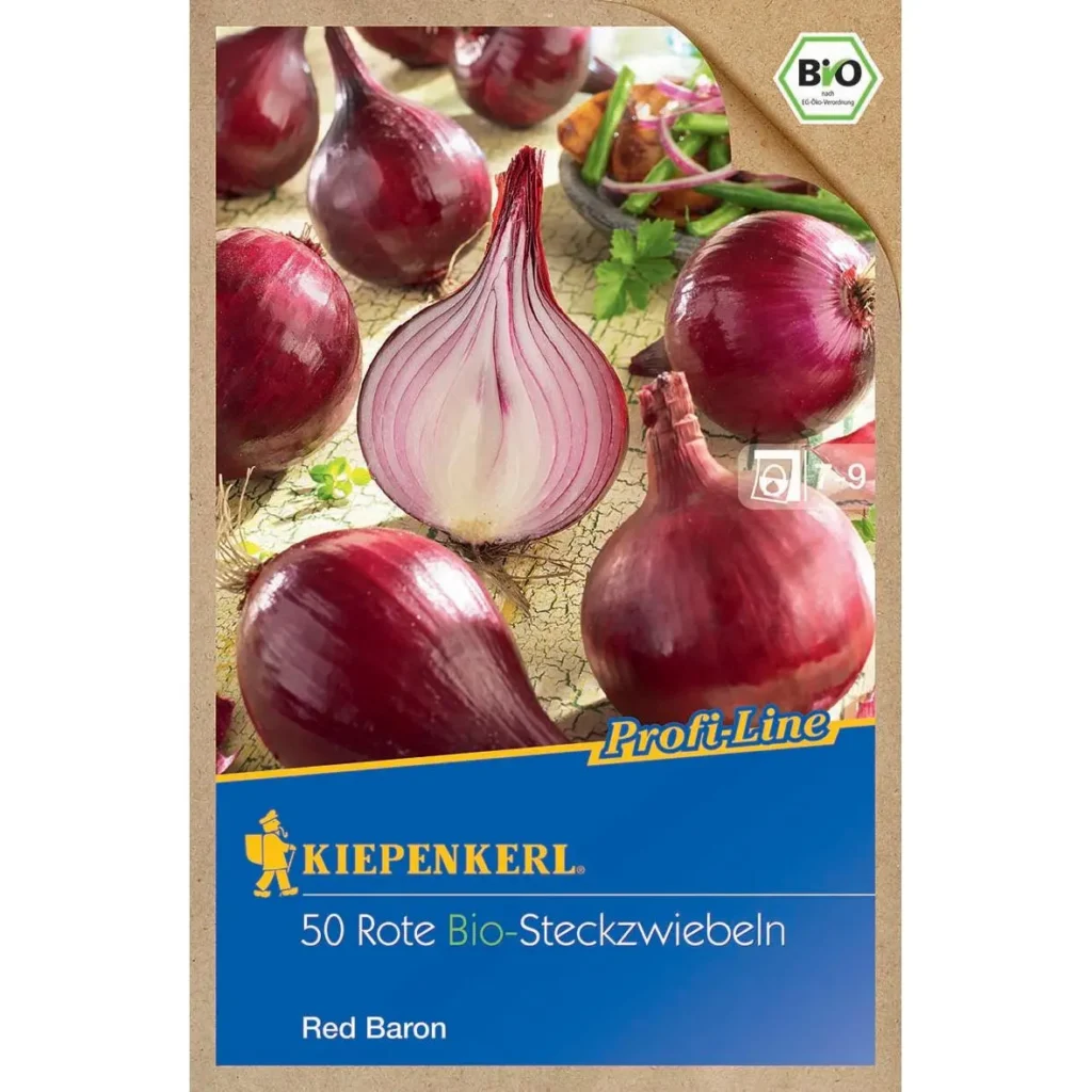 Kiepenkerl Steckzwiebel BIO Red Baron, aromatisch und gesund, ideal für deinen Bio-Garten, 500 g.