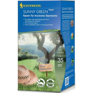 Sunny Green Rasen für trockene Standorte, 1 kg, Rasensamen