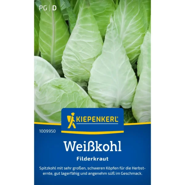 Kiepenkerl Weißkohl Filderkraut, gesundes Gemüse, reich an Vitaminen, ideal für einen eigenen Garten.