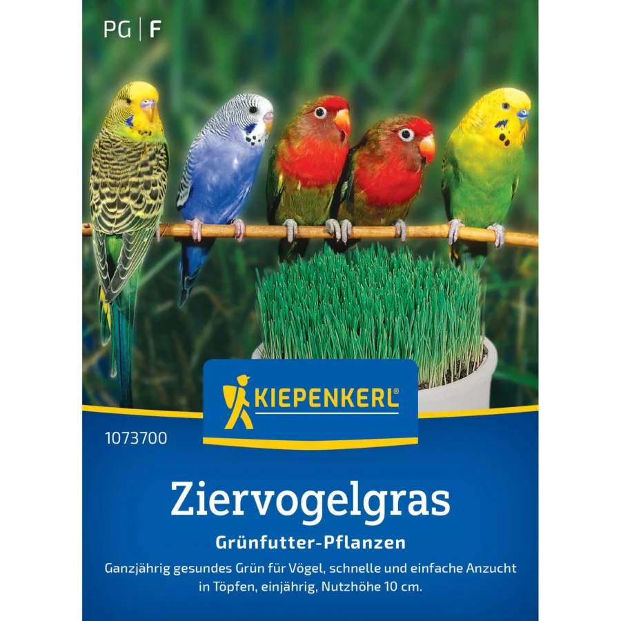 Kiepenkerl Ziervogelgrassamen für üppigen, grünen Rasen, ideal für lebendige Gärten, 1 kg Mischung.