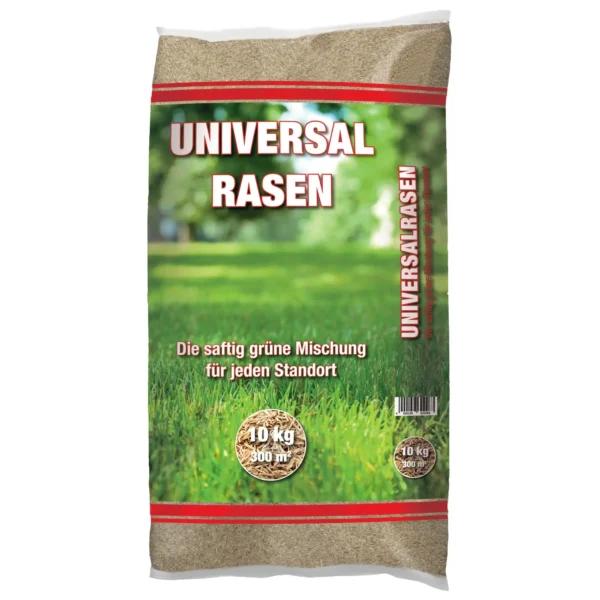 Pegasus Universalrasen 10 kg, robust und sonnentolerant, ideal für einen gepflegten Garten mit üppigem, grünem Rasen.