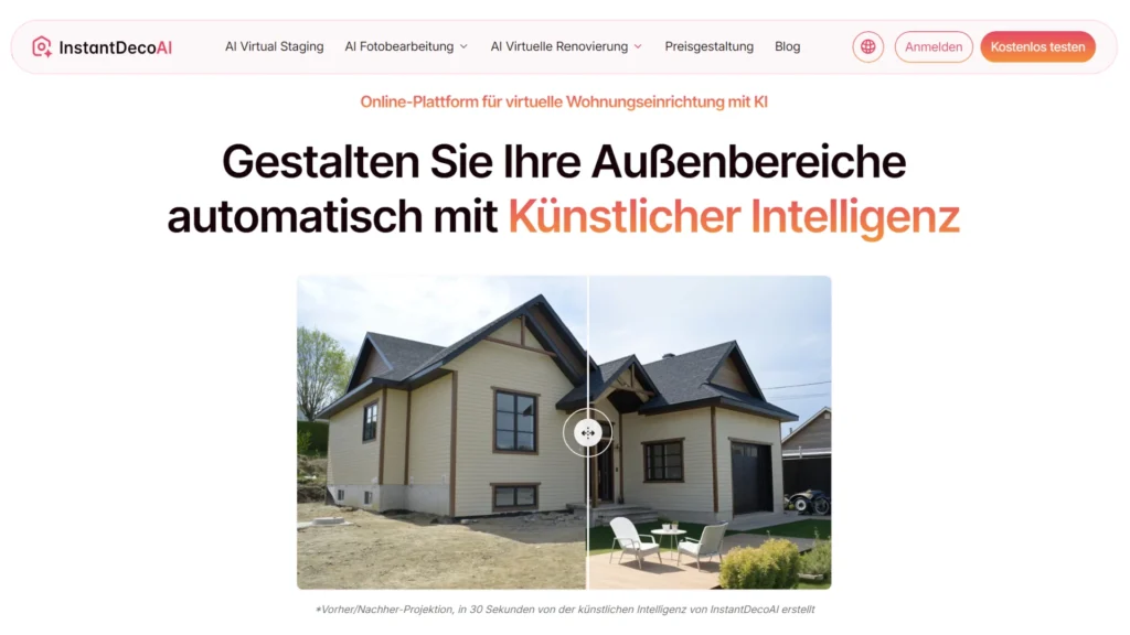 InstantDecoAI - Gestalten Sie Ihre Außenbereiche automatisch mit Künstlicher Intelligenz