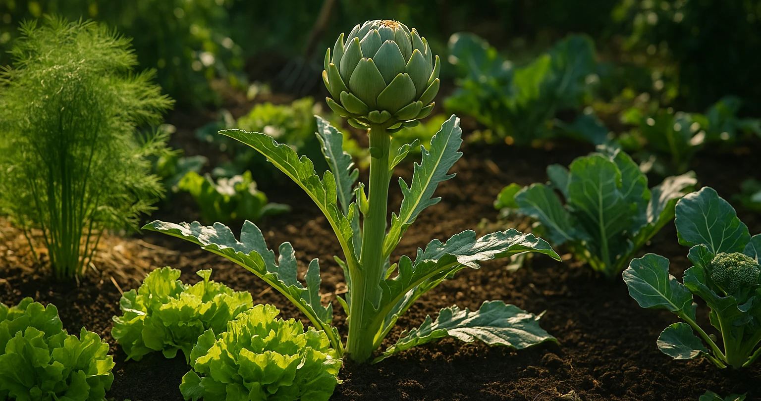 Artischocken gute Nachbarn: Diese Pflanzen vertragen sich im Beet 1 Artischocken Gute Nachbarn: mit Fenchel, Salat und Brokkoli im Gemüsebeet – Beispiel für gute Nachbarn in der Mischkultur