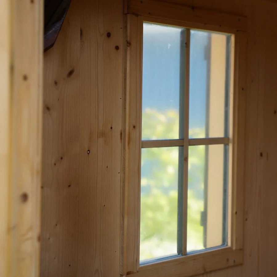 Der Holz Hannes Sauna im Bauwagen – Garten-Sauna aus Holz mit Schafwolldämmung