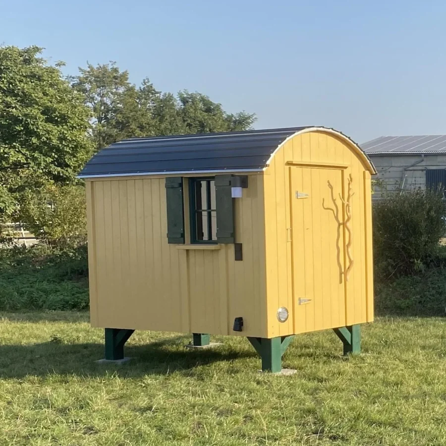 Der Holz Hannes Sauna im Bauwagen – Garten-Sauna aus Holz mit Schafwolldämmung