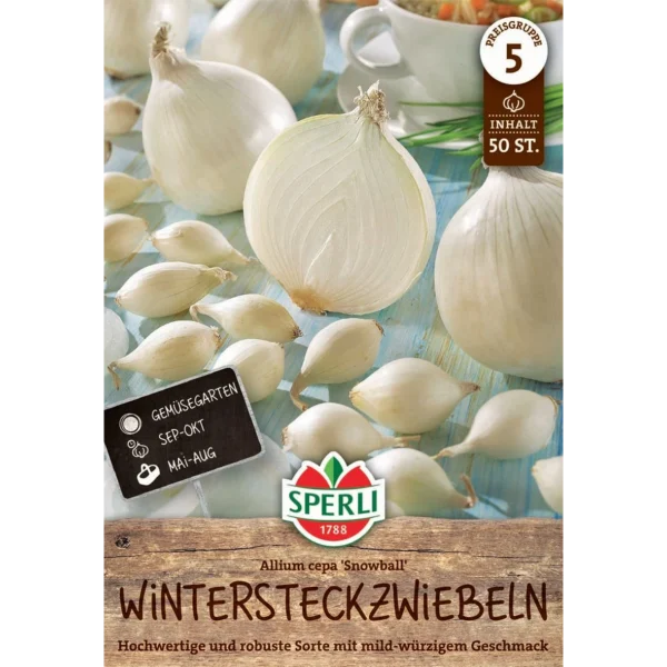 Weiße Wintersteckzwiebel Snowball - Packung vorne