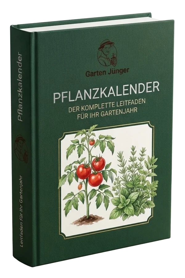 PDF Pflanzkalender für Gemüse und Kräuter, dargestellt als gebundenes Buch